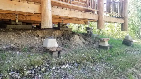 Adjustable foundation work on an Alaska home